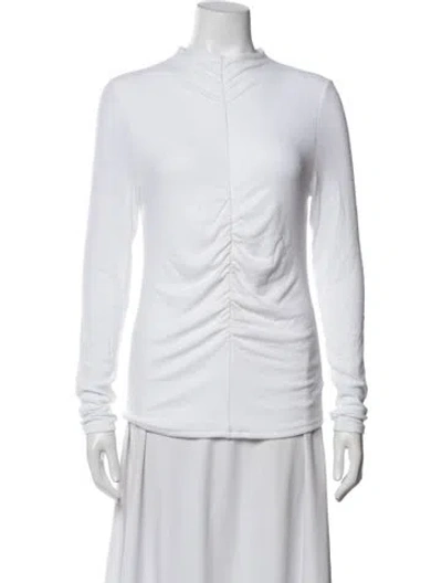 Pre-owned Veronica Beard Mock Neck Long Sleeve Sweatshirt In White