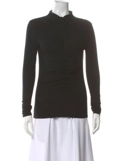 Pre-owned Veronica Beard Mock Neck Long Sleeve Top In Black