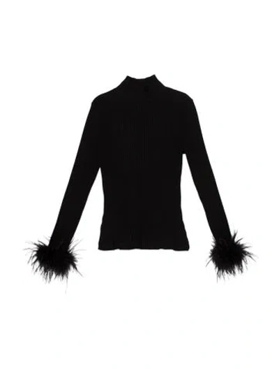 Pre-owned Veronica Beard Mock Neck Long Sleeve Top In Black