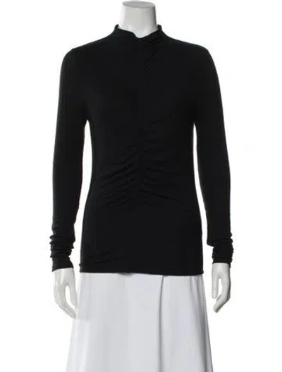 Pre-owned Veronica Beard Mock Neck Long Sleeve Top In Black