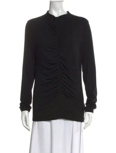 Pre-owned Veronica Beard Mock Neck Long Sleeve Top In Black