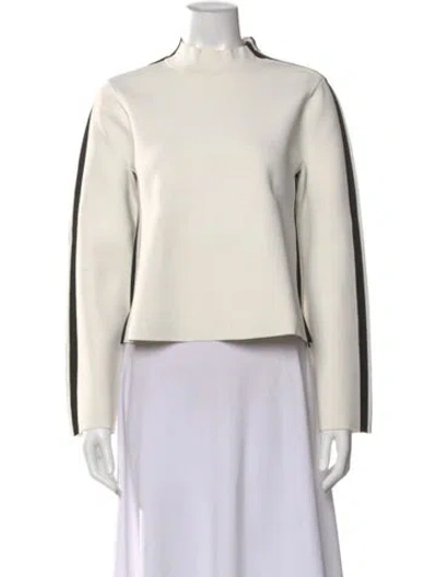 Pre-owned Veronica Beard Mock Neck Long Sleeve Top In Neutral