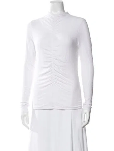 Pre-owned Veronica Beard Mock Neck Long Sleeve Top In Neutral