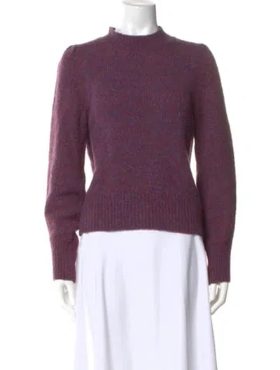 Pre-owned Veronica Beard Mock Neck Long Sleeve Top In Purple