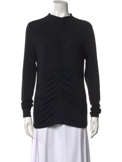 Pre-owned Veronica Beard Mock Neck Long Sleeve Top W/ Tags In Black