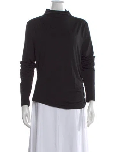 Pre-owned Veronica Beard Mock Neck Long Sleeve Top W/ Tags In Black