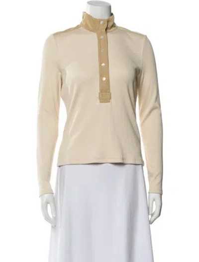 Pre-owned Veronica Beard Mock Neck Long Sleeve Top W/ Tags In Neutral