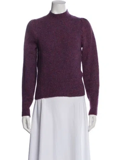 Pre-owned Veronica Beard Mock Neck Long Sleeve Top W/ Tags In Purple