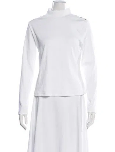 Pre-owned Veronica Beard Mock Neck Long Sleeve Top W/ Tags In White