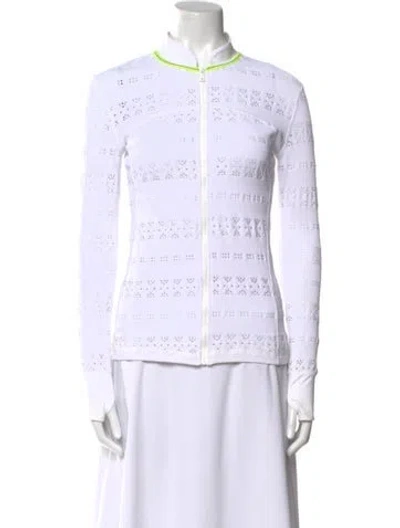 Pre-owned Veronica Beard Mock Neck Long Sleeve Top In White