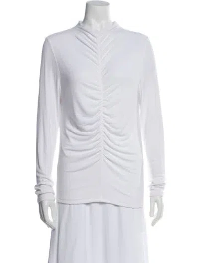 Pre-owned Veronica Beard Mock Neck Long Sleeve Top In White