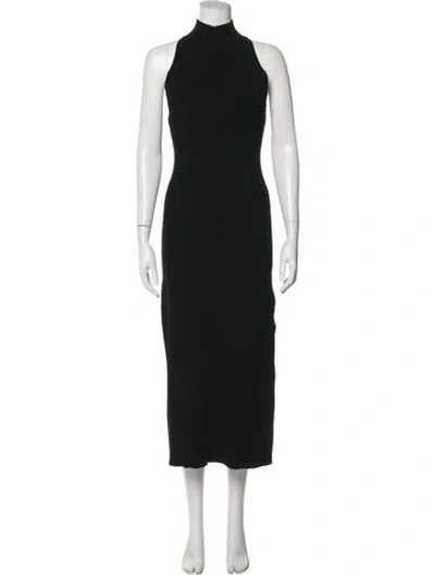 Pre-owned Veronica Beard Mock Neck Midi Length Dress In Black