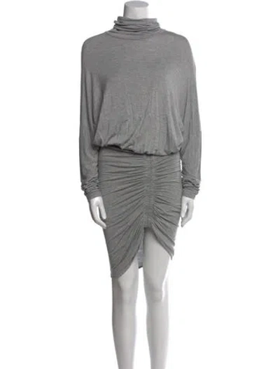 Pre-owned Veronica Beard Mock Neck Midi Length Dress In Gray