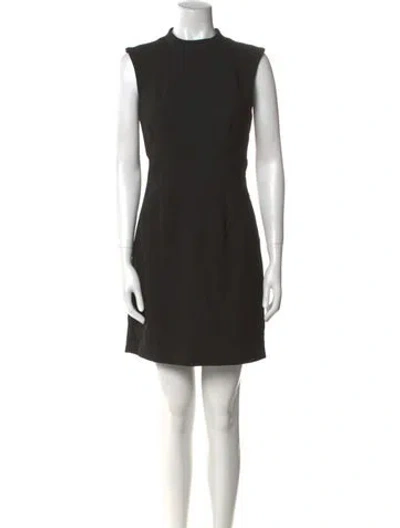 Pre-owned Veronica Beard Mock Neck Mini Dress In Black