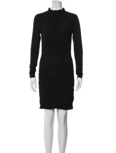 Pre-owned Veronica Beard Mock Neck Mini Dress In Black