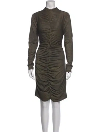 Pre-owned Veronica Beard Mock Neck Mini Dress In Gold