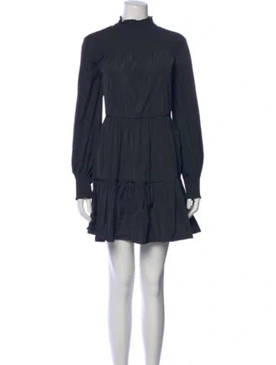 Pre-owned Veronica Beard Mock Neck Mini Dress In Gray