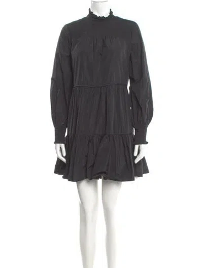 Pre-owned Veronica Beard Mock Neck Mini Dress In Gray