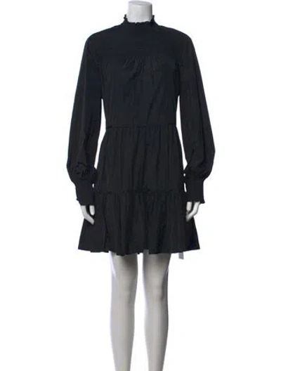 Pre-owned Veronica Beard Mock Neck Mini Dress W/ Tags In Black