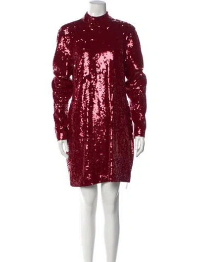 Pre-owned Veronica Beard Mock Neck Mini Dress W/ Tags In Red