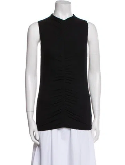 Pre-owned Veronica Beard Mock Neck Sleeveless Top In Black