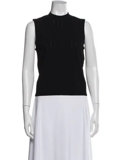 Pre-owned Veronica Beard Mock Neck Sleeveless Top In Black