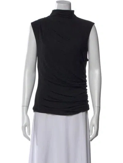 Pre-owned Veronica Beard Mock Neck Sleeveless Top In Black