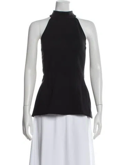Pre-owned Veronica Beard Mock Neck Sleeveless Top In Black