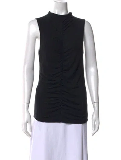 Pre-owned Veronica Beard Mock Neck Sleeveless Top In Black