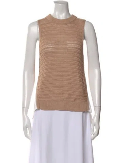 Pre-owned Veronica Beard Mock Neck Sleeveless Top In Neutral