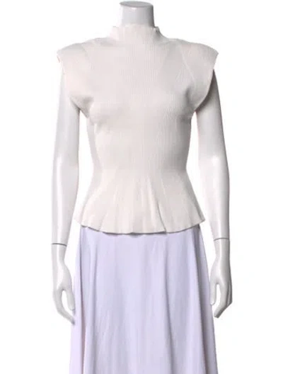 Pre-owned Veronica Beard Mock Neck Sleeveless Top In Neutral