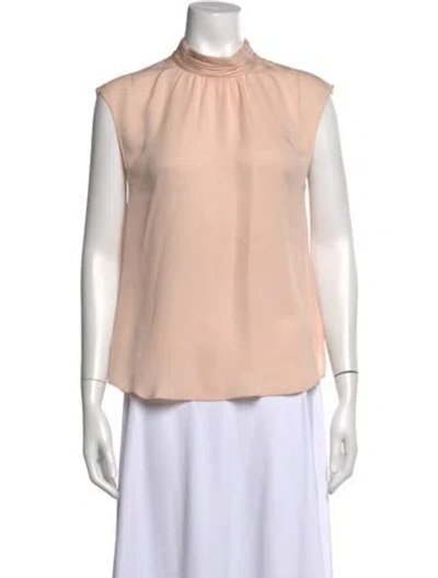 Pre-owned Veronica Beard Mock Neck Sleeveless Top In Pink