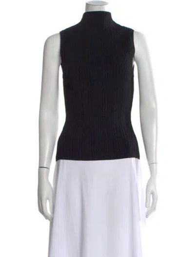 Pre-owned Veronica Beard Mock Neck Sleeveless Top W/ Tags In Blue