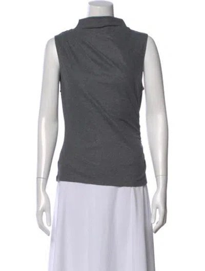 Pre-owned Veronica Beard Mock Neck Sleeveless Top W/ Tags In Gray