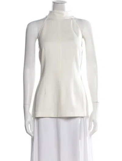 Pre-owned Veronica Beard Mock Neck Sleeveless Top W/ Tags In White