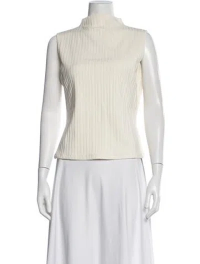 Pre-owned Veronica Beard Mock Neck Sleeveless Top W/ Tags In White