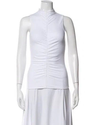 Pre-owned Veronica Beard Mock Neck Sleeveless Top In White