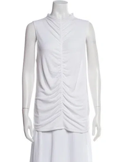 Pre-owned Veronica Beard Mock Neck Sleeveless Top In White