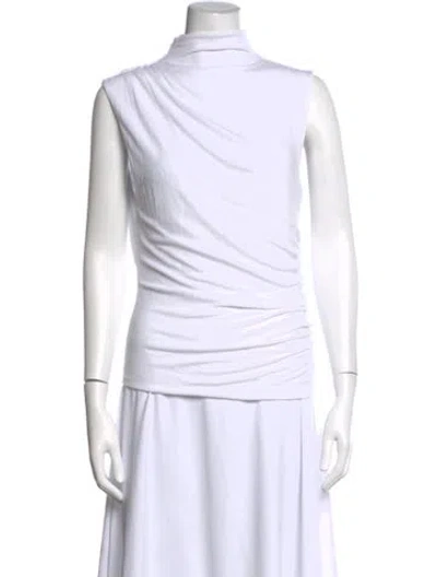 Pre-owned Veronica Beard Mock Neck Sleeveless Top In White
