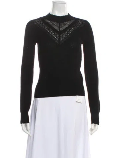 Pre-owned Veronica Beard Mock Neck Sweater In Black