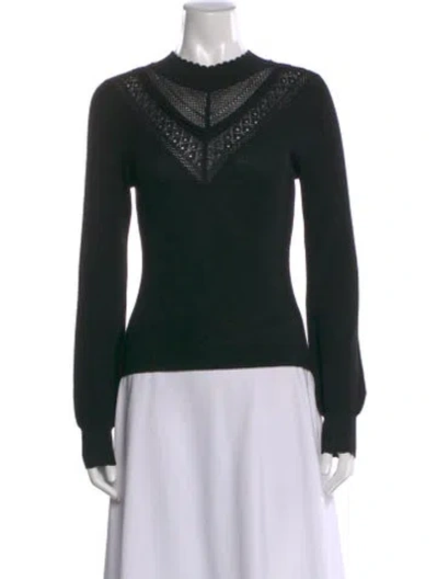 Pre-owned Veronica Beard Mock Neck Sweater In Black