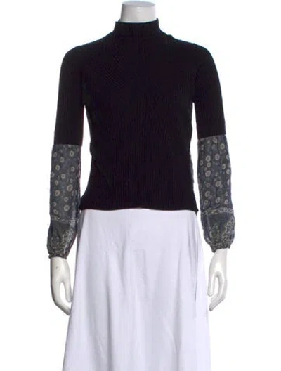 Pre-owned Veronica Beard Mock Neck Sweater In Black