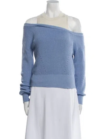 Pre-owned Veronica Beard Mock Neck Sweater In Blue