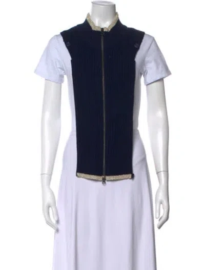 Pre-owned Veronica Beard Mock Neck Sweater In Blue