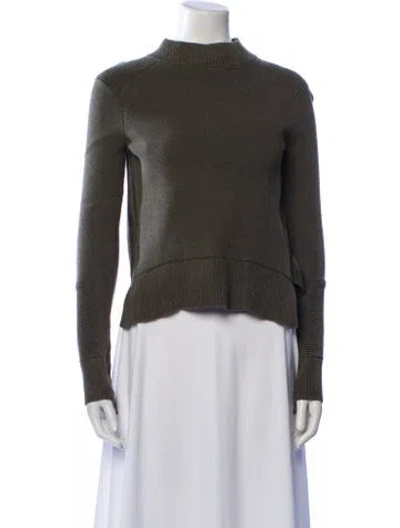 Pre-owned Veronica Beard Mock Neck Sweater In Green