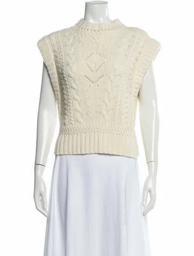 Pre-owned Veronica Beard Mock Neck Sweater In Neutral