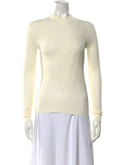 Pre-owned Veronica Beard Mock Neck Sweater In Neutral