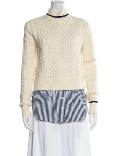 Pre-owned Veronica Beard Mock Neck Sweater In Neutral