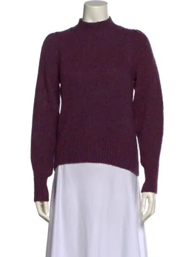 Pre-owned Veronica Beard Mock Neck Sweater In Purple
