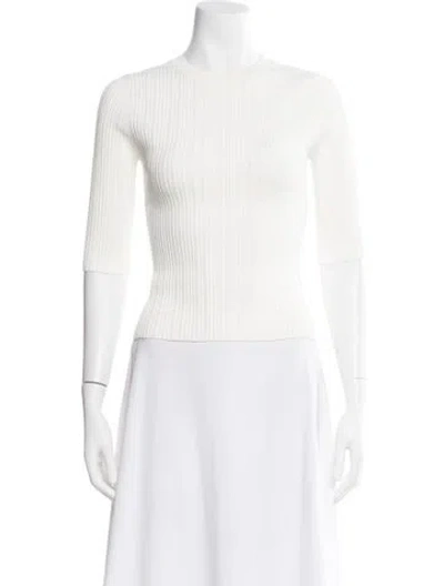 Pre-owned Veronica Beard Mock Neck Sweater In White